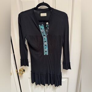 Free People Snap Front Embroidered Tunic
